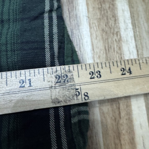 Levis Quilted Lined Shirt Jacket‎ Mens M Green Plaid Hooded Snap Button Shacket - Picture 6 of 7